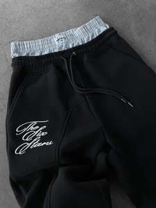 High Weight High Quality Oversized Cotton Sweatpants <b>Jogger</b> Wide Leg <b>Baggy</b> Midweight Elastic Waist Embroidery - Product Image 4