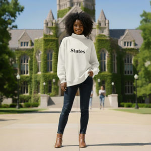 Sweat-shirt à col montant en polaire pour femme, personnalisé, pour les jours de match universitaires, avec impression du nom de l'état et design d'équipe - Product Image 2