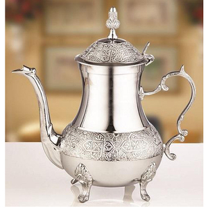 Antique <b>Silver</b> Plated <b>Tea</b> Pot with Wooden Handle - Product Image 3