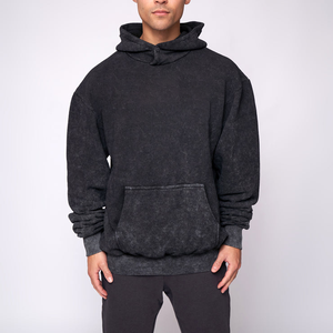 Sweat-shirt pour homme en coton avec logo personnalisé, style délavé à l'acide, molleton uni, surdimensionné, personnalisable, unisexe, sweat-shirt pour homme - Product Image 1