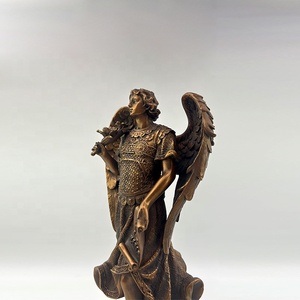 Statue religieuse en résine de l'archange Gabriel, finition bronze personnalisée, sculpture de Saint Gabriel à vendre - Product Image 2