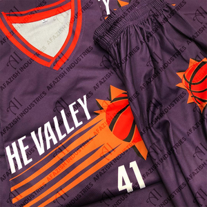 ชุดบาสเก็ตบอลของผู้ชายชุดบาสเก็ตบอลพิมพ์โลโก้100% โพลีเอสเตอร์ซับลิเมชันต่ำออกแบบได้ตามต้องการ - Product Image 3