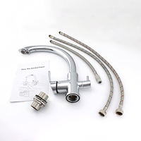 Robinet 3 voies en acier inoxydable 304 chromé, eau chaude et froide, filtre à eau, robinet 3 en 1 pour système RO