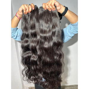 Extensions de cheveux vierges indiennes de temple de qualité supérieure, texture douce non traitée, vague naturelle, volume durable - Product Image 3