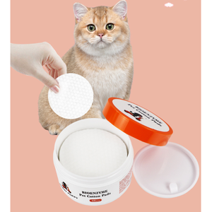 Toallitas de Algodón Bioenzimáticas al por Mayor para Mascotas, 85g, 6.7 cm de Diámetro, Diseño de Perlas, 40 Hojas para el Cuidado de la Piel Canina - Product Image 2