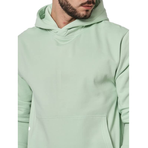 Ensemble Sweat à capuche et pantalon de survêtement à manches longues personnalisés grande taille pour hommes, couleur menthe unie 100% coton, meilleur prix, motif imprimé - Product Image 5
