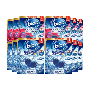 Bloo Colour Active Toilet Rim Block 2x50g Bleach nettoie et rafraîchit votre toilette à chaque chasse d'eau - Product Image 6