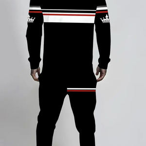 Ensemble sweat-shirt à capuche deux pièces pour hommes fournisseur OEM survêtement tricoté et respirant ensemble de streetwear fitness décontracté avec logo personnalisé - Product Image 2