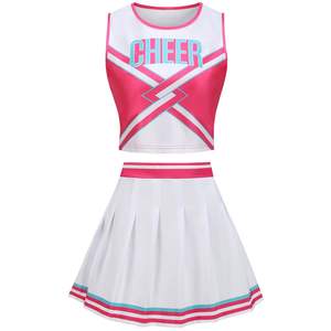 ชุดเชียร์ลีดเดอร์สำหรับเด็กผู้หญิงแบบ OEM/ODM ตามสั่ง |   ชุดยูนิฟอร์มเชียร์ลีดเดอร์เยาวชน ปักโลโก้ได้ สวมใส่สบาย ผ้าโพลีเอสเตอร์ 100% แห้งเร็ว เสื้อและกระโปรง - Product Image 1