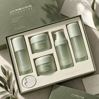 Ensemble de contenants cosmétiques en PP vert mat Prestige avec pompe à vide, flacon de lotion 150 ml, pot 50 g, emballage de beauté haut de gamme en gros