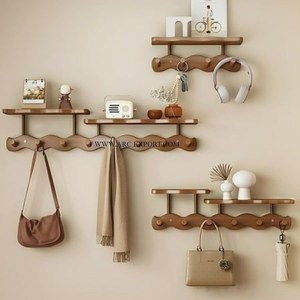 Natural Best Quality Hooks Mango Wood Carved Living Room Wooden <b>Coat</b> <b>Rack</b> Clothes Hanger <b>Wall</b> Hook for Sale From Indian Supplier - Product Image 1