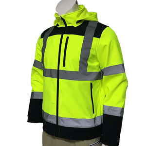 Prix de gros Double couche haute visibilité réflecteur intérieur en polaire vêtements de travail de sécurité sweats à capuche pour la saison d'hiver sweats à capuche haute visibilité - Product Image 5