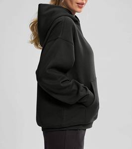 Nouveau style Logo personnalisé femmes décontracté solide longueur régulière hiver à manches longues polaire à capuche survêtement empilé pantalon - Product Image 2