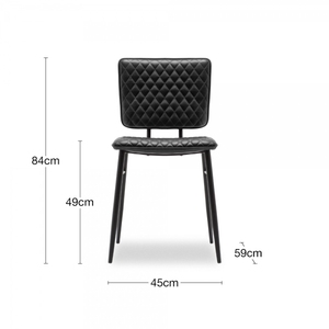 Silla de comedor de metal negro de alta calidad con espuma fina y cuero de PU para comedor - Product Image 5