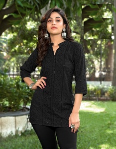 Nuevos regalos, rayón viscoso y secuencia completa de chikankari, Kurtis delantero y trasero para venta en línea - Product Image 6