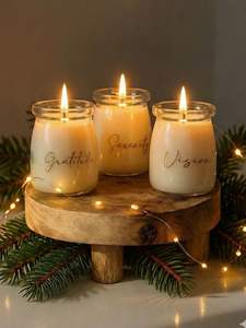 Bougie en verre rustique de qualité supérieure à la lavande, support en bois naturel, cire de soja, décoration d'intérieur, cadeaux de mariage, artisanat fait main - Product Image 5