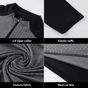 Venta al por mayor Activewear Nuevo Diseño Slim Fit Compresión ropa de gimnasio Manga larga completa Lujo ropa activa cuarto de camisa con cremallera para los hombres - Product Image 4