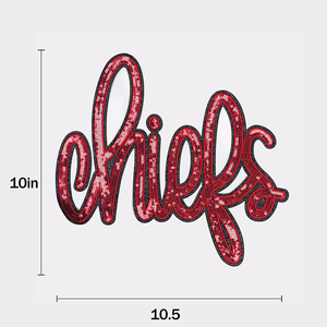 Wholesale Hot Selling Embroidered Patch Letters Red Self Adhesive Letters Patches Glitter - Product Image 4