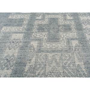 Alfombra de Lana Anudada a Mano Azul Savana, Diseño Geométrico Rectangular para Decoración de Sala de Estar, Alfombra Rectangular de 9x12 para Pasillo - Product Image 3