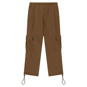 Pantalon de survêtement de course de gymnastique taille moyenne couleur marron pantalon de sport de sport uni élastique en plein air avec poche - Product Image 3