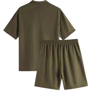 Wholesale DAKHA SPORTS 2-Piece Set of <b>Men's</b> Summer Casual Knitted <b>T</b>-<b>shirt</b> and Shorts Sets with <b>Pockets</b> 450g - Product Image 6