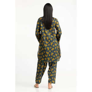 Conjunto de Dos Piezas Casual Estampado en Verde Azulado para Mujer, Atuendo de Primavera/Verano XS/XS, Top de Manga Tres Cuartos - Product Image 2