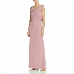 Abito da Sposa Adrianna Papell da Donna, Modello Blouson con Collo a Cappuccio, Vita Naturale, Decorazioni Pieghettate, Vita Bassa, Vestito da Ballo Rosa Taglia 14 - Product Image 1