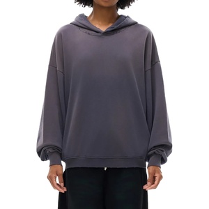 เสื้อฮู้ดผู้ชายผ้าฝ้าย 100% สกรีนโลโก้ตามสั่ง ทรงหลวม ไหล่ตก ผ้าฟลีซหนานุ่ม พิมพ์ลายโลโก้ตามสั่ง - Product Image 1