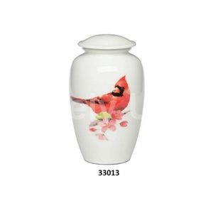 Belle urne adulte de crémation d'oiseau de colibri grande urne funéraire décorative de cendres humaines avec le couvercle et le sac libre de velours - Product Image 2