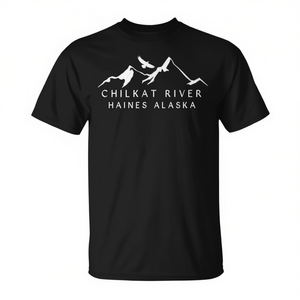 Chilkat River Haines Alaska T-shirt noir unisexe taille adulte - Product Image 2