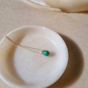 Colgante de Turquesa Azul Natural Tallado en Forma de Gota, Plata de Ley 925 Chapada en Oro, Amuleto de Piedra Preciosa Hecho a Mano, Joyería de Moda al por Mayor - Product Image 3