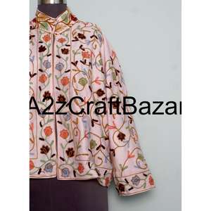 Veste en velours bohème chic faite à la main, tissu tricoté 100% coton, motif floral brodé, écologique, respirant, rapide, été - Product Image 2