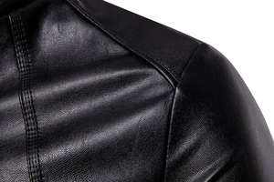 Nouvelle Arrivée Veste en Cuir pour Homme Fabriquée en Usine Écologique Coupe-Vent Manches Longues Style Urbain Hiver Chaud Printemps Respirant - Product Image 4
