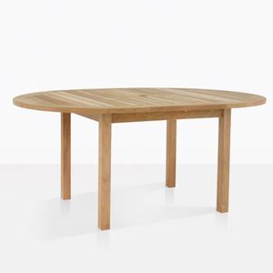 Teak <b>Wood</b> <b>Round</b> <b>Solid</b> <b>Dining</b> <b>Table</b> with Natural Finish for Villa Hotel Kitchen Use Farmhouse Design - Product Image 4