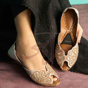 Khussa de Mujer de Alta Calidad con Bordado a Mano y Estampado, Antideslizante, de Color Sólido, Ligera, Informal, con Suela Antideslizante para Adultos - Product Image 3