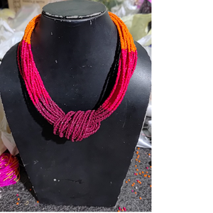 Custom Made Glass Seed Beaded Layered Multi Colored Necklace s Suitable for Fashion <b>Jewelry</b> Stores for Resale and Wholesale - Product Image 1