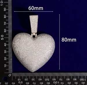 Trending Product moissanite <b>heart</b> pendant 925 sliver custom moissanite pendant Hip Hop Bling lced Out Jewelry for made in India - Product Image 4