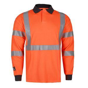 Wholesale ODM Flame Retardant Workwear Polo Long Sleeve High Visibility Reflective <b>Hi</b> <b>Vis</b> Safety <b>T</b> <b>Shirts</b> - Product Image 6