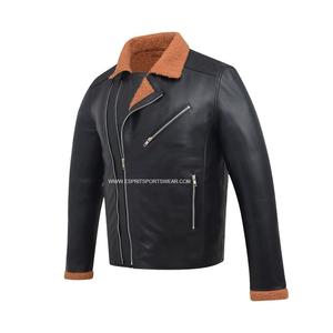 แจ็กเก็ตหนังแท้100% ไฮสตรีทแจ็คเก็ตฤดูหนาวแบบสลิมฟิตระบายอากาศได้ดี - Product Image 1