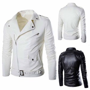 Maikkan International Veste de motard vintage personnalisée pour hommes Manteau en cuir décontracté à col montant pour l'automne hiver Tissu en toile - Product Image 2