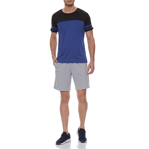 Vente chaude en gros de polyester imprimé col rond lourd avec panneau coupé et cousu t-shirts sportifs - Product Image 1
