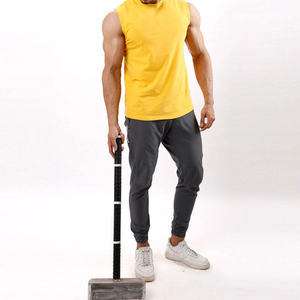 Débardeur noir de base marque personnalisée disponible mélange de coton doux extensible pour hommes été mode essentiel confortable - Product Image 3