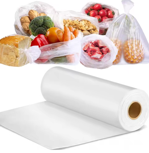 Bolsas de Plástico HDPE Reutilizables para Compras en Supermercados, Bolsas Planas para Alimentos en Rollo para Verduras y Frutas - Product Image 1