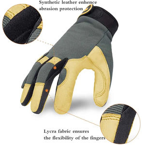 ถุงมือนิรภัยสำหรับช่างหนังแท้จากปากีสถาน - Product Image 2