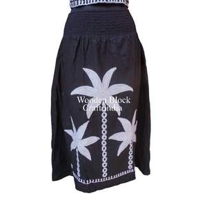 Handmade Modern Girls' Casual Unique Embroidered Floral Print 100% Cotton Knitted A-Line Top <b>Tunic</b> Elastic Waist Breathable - Product Image 3