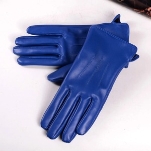 Gants courts d'hiver pour femmes, en cuir véritable 100% peau de mouton, élégants, chauds, doublure épaisse, blanc, rose, colorés, mignons, pour l'extérieur - Product Image 1