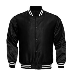 Veste en soie noire pour hommes avec broderie noire Veste en satin universitaire respirante de haute qualité pour adultes - Product Image 6