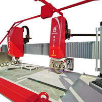 Hualong Machinery MATE Doppel-CNC-Kopf Quarz-Arbeitsplatten Steinbearbeitungs-Spülbecken Granit-Marmor Schneid- und Kantenpoliermaschine