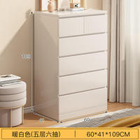 Commode en bois blanc à 6 tiroirs moderne du milieu du siècle Commode pour chambre à coucher personnalisée pour la maison et la salle à manger