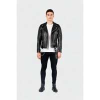 Veste en cuir véritable noire élégante pour homme Chris-2020, coupe parfaite, fermeture éclair YKK, doublure 100% acétate, poches intérieures SVELG